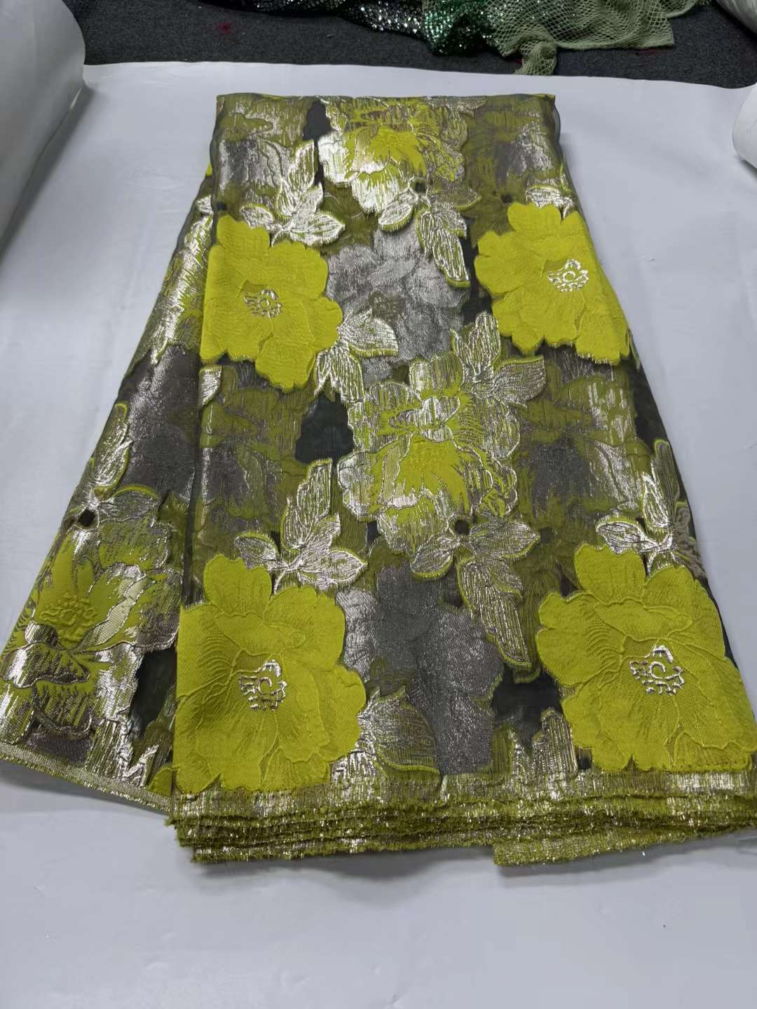 African embroidered lace fabric unique polyester for dresses and parties