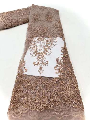 Well designed and affordable mesh lace sequin fabric with pearls and beads