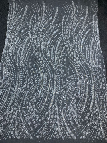 french white bridal beaded sequins embroidery lace wedding dress Tulle Beads lace fabric