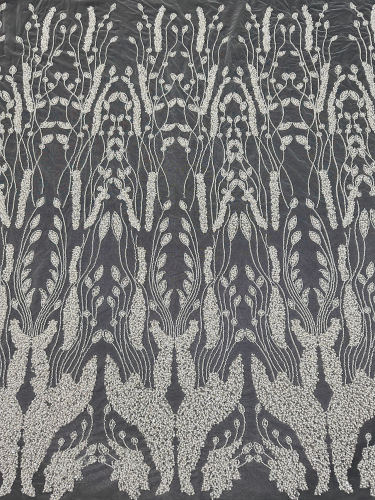 2024 Hot Sale White Bridal Tulle Lace Fabric High-end Embroidery Glitter Lace For Wedding Dress