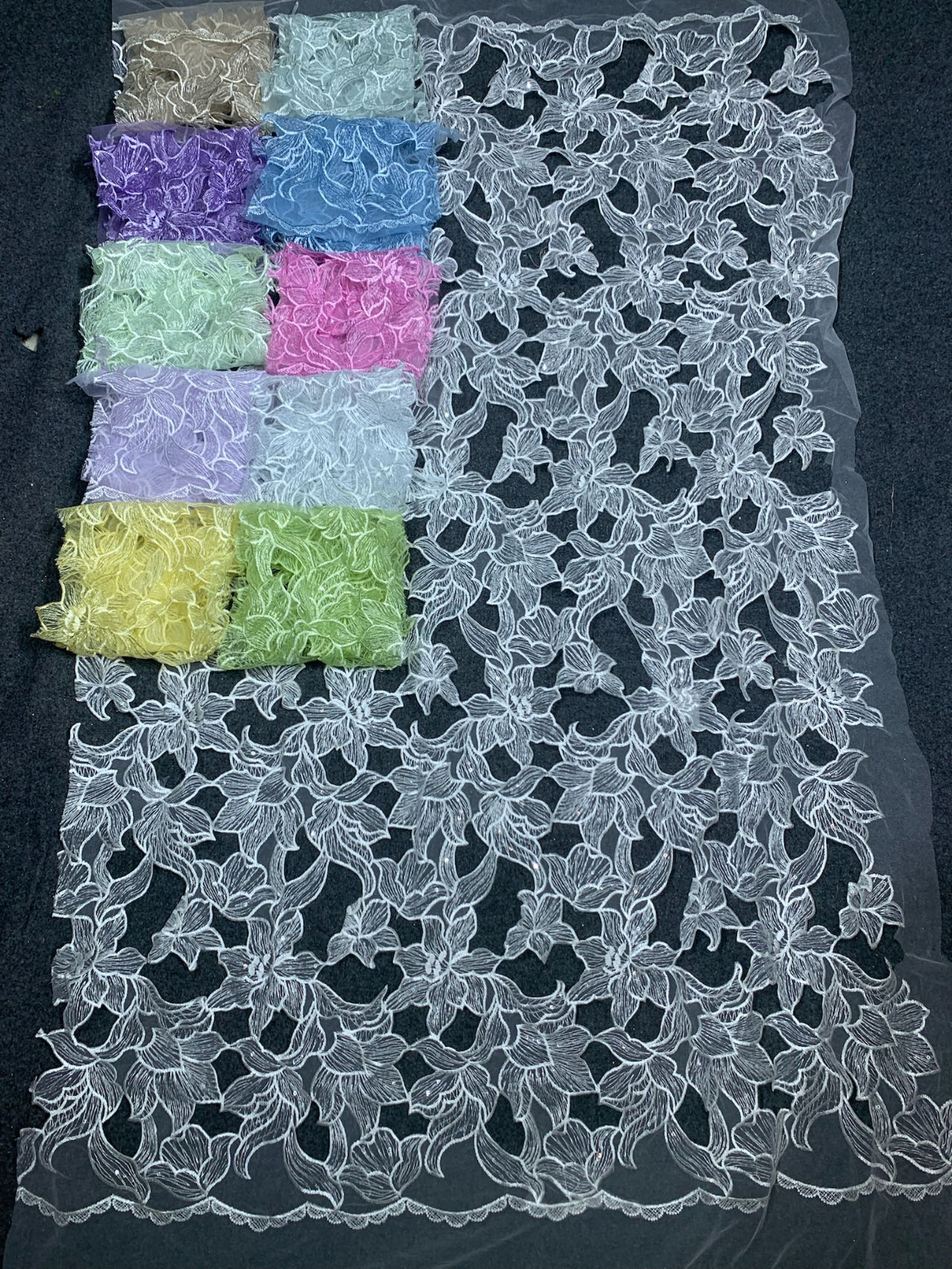 diamond Sequin beaded embroidered french lace luxury cotton african cotton bridal embroidery swiss lace fabric