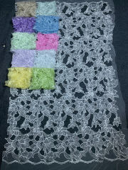 diamond Sequin beaded embroidered french lace luxury cotton african cotton bridal embroidery swiss lace fabric
