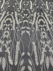 2024 Hot Sale White Bridal Tulle Lace Fabric High-end Embroidery Glitter Lace For Wedding Dress