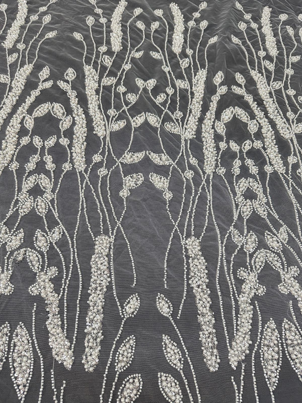 2024 Hot Sale White Bridal Tulle Lace Fabric High-end Embroidery Glitter Lace For Wedding Dress