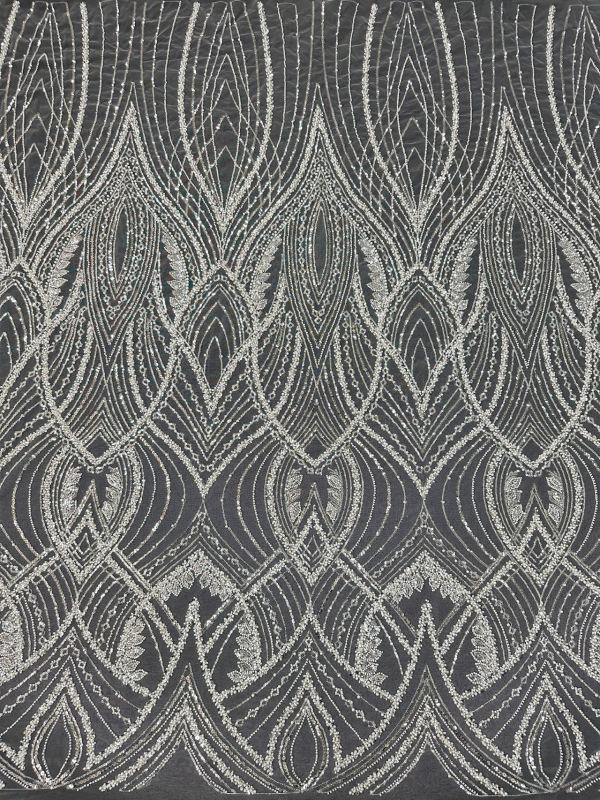 lisami ready for ship heavy machine beans flower fashion design tulle net luxury embroidery lace fabric