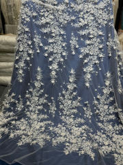 pure white beads lace sequins Embroidery wedding Lace Fabrics