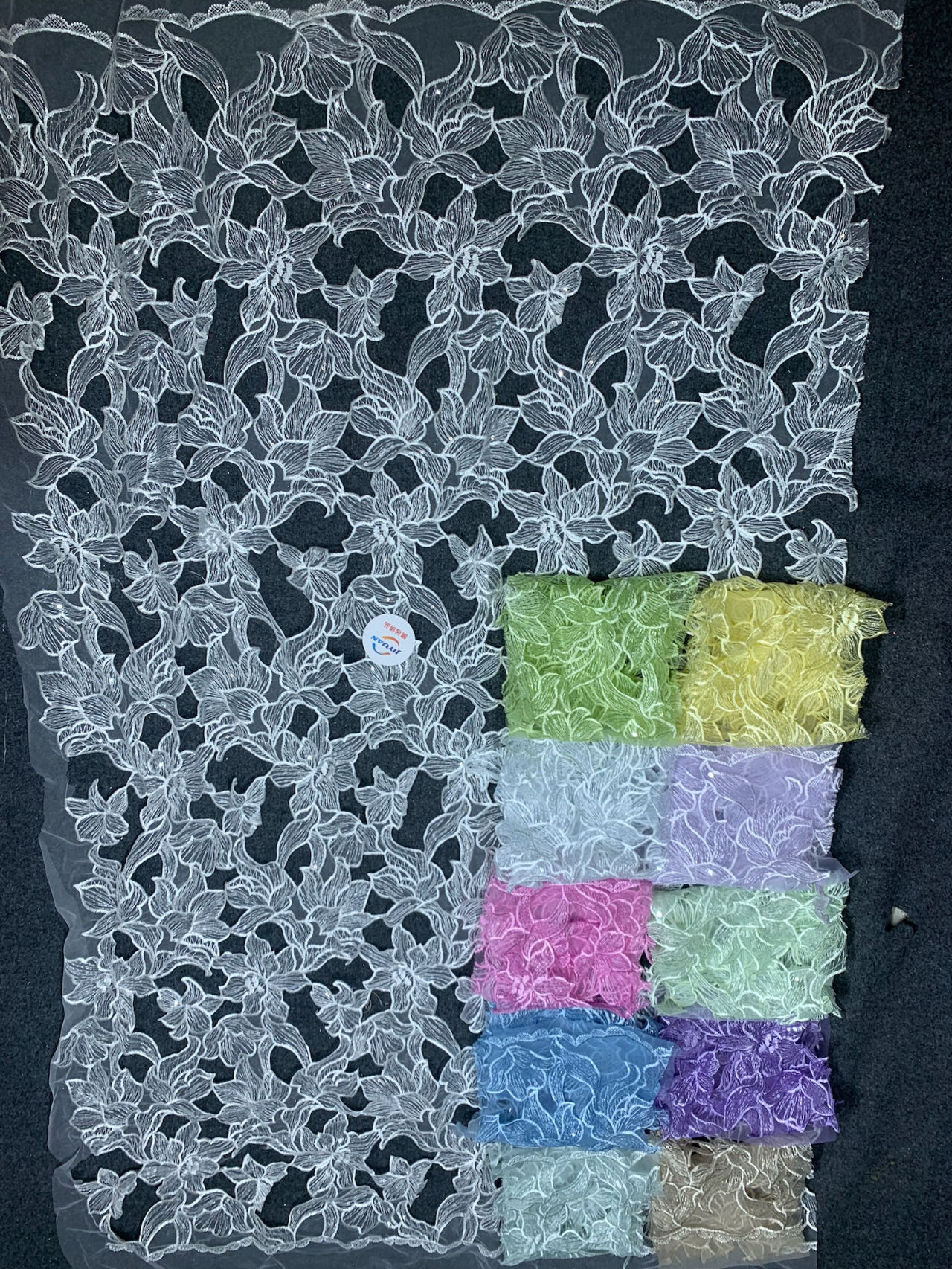 diamond Sequin beaded embroidered french lace luxury cotton african cotton bridal embroidery swiss lace fabric