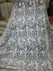 High Quality Embroidery White Lace Fabrics Tulle French Mesh Lace Fabrics For Women Bridal Wedding Dress Garment