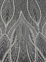 lisami ready for ship heavy machine beans flower fashion design tulle net luxury embroidery lace fabric