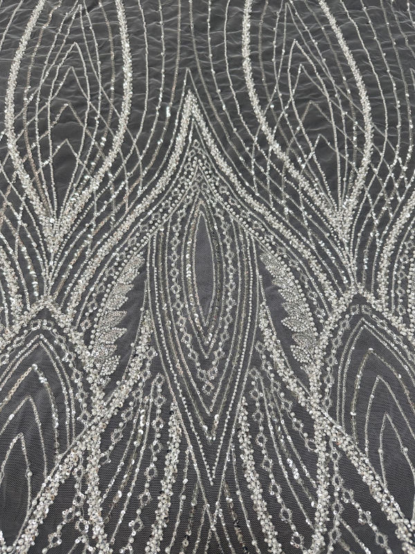 lisami ready for ship heavy machine beans flower fashion design tulle net luxury embroidery lace fabric