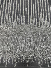 2024 Hot Sale White Bridal Tulle Lace Fabric High-end Embroidery Glitter Lace For Wedding Dress