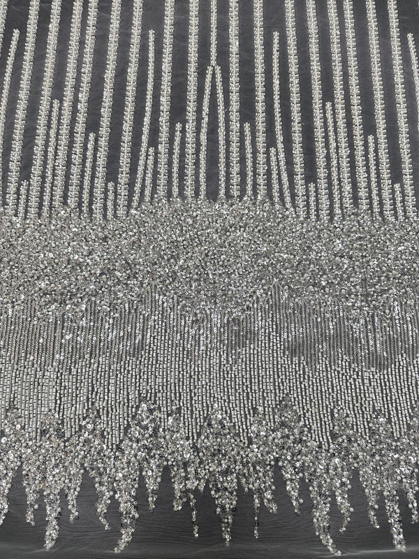 2024 Hot Sale White Bridal Tulle Lace Fabric High-end Embroidery Glitter Lace For Wedding Dress
