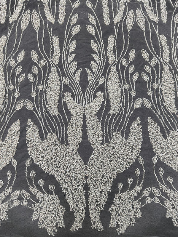 2024 Hot Sale White Bridal Tulle Lace Fabric High-end Embroidery Glitter Lace For Wedding Dress