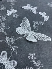 New style 100% polyester fancy beaded embroidery bridal laces fabrics
