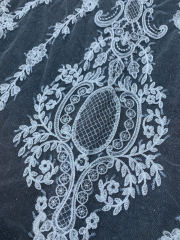 New style 100% polyester fancy beaded embroidery bridal laces fabrics