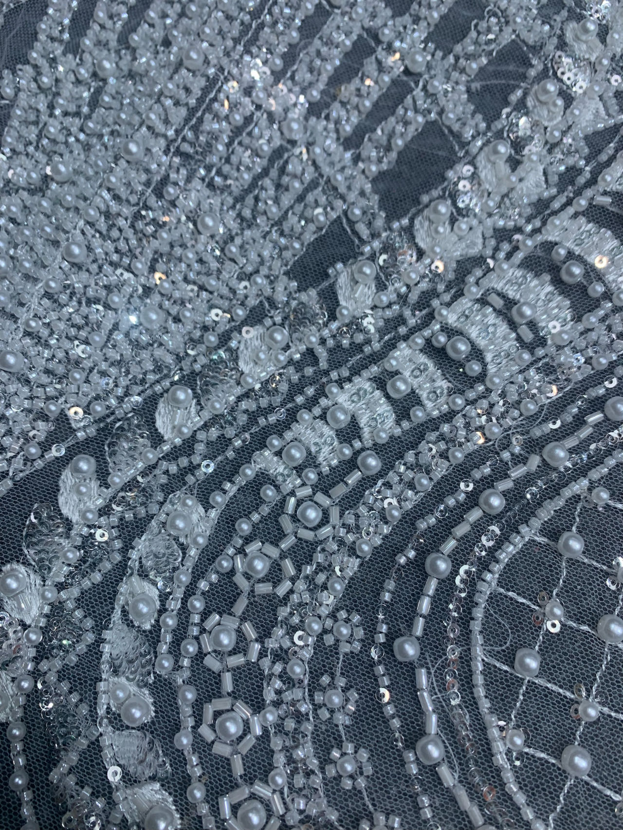 New style 100% polyester fancy beaded embroidery bridal laces fabrics