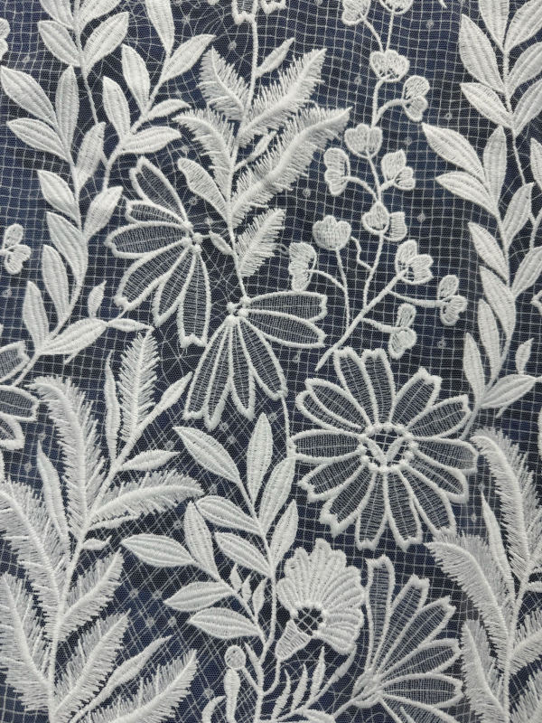 High Quality Embroidery White Lace Fabrics Tulle French Mesh Lace Fabrics For Women Bridal Wedding Dress Garment