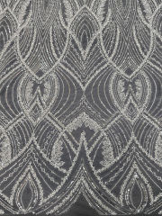 lisami ready for ship heavy machine beans flower fashion design tulle net luxury embroidery lace fabric