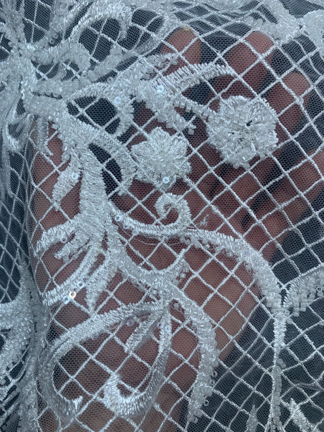 New style 100% polyester fancy beaded embroidery bridal laces fabrics