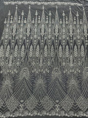New hot selling design net laces with sequins beaded lace wedding bridal embroidery fabric