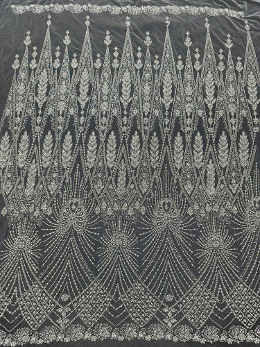 New hot selling design net laces with sequins beaded lace wedding bridal embroidery fabric