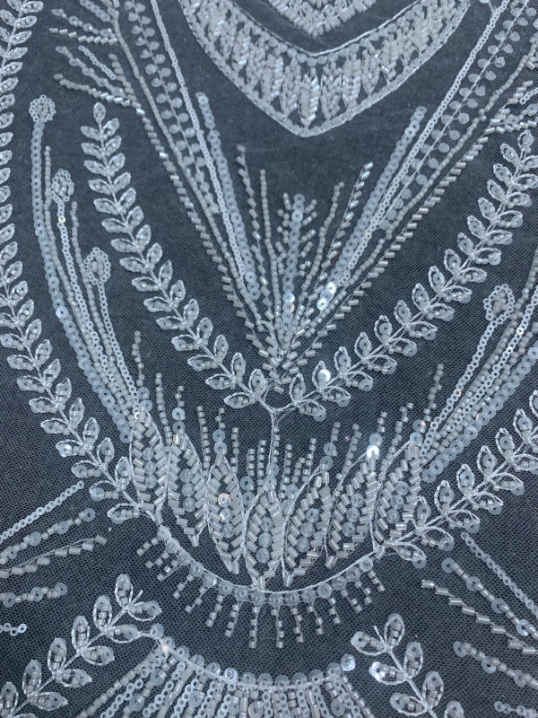 New style 100% polyester fancy beaded embroidery bridal laces fabrics