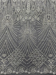 New hot selling design net laces with sequins beaded lace wedding bridal embroidery fabric