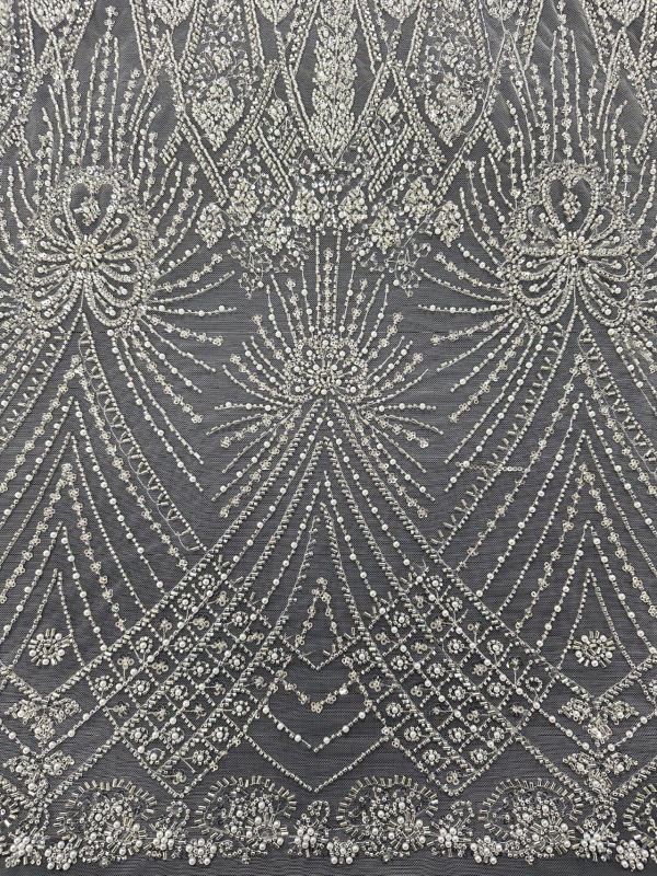 New hot selling design net laces with sequins beaded lace wedding bridal embroidery fabric