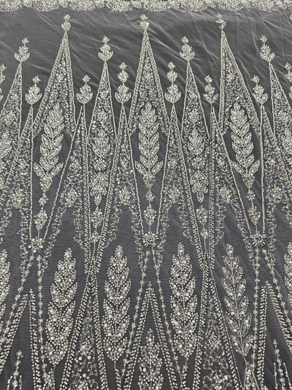 New hot selling design net laces with sequins beaded lace wedding bridal embroidery fabric