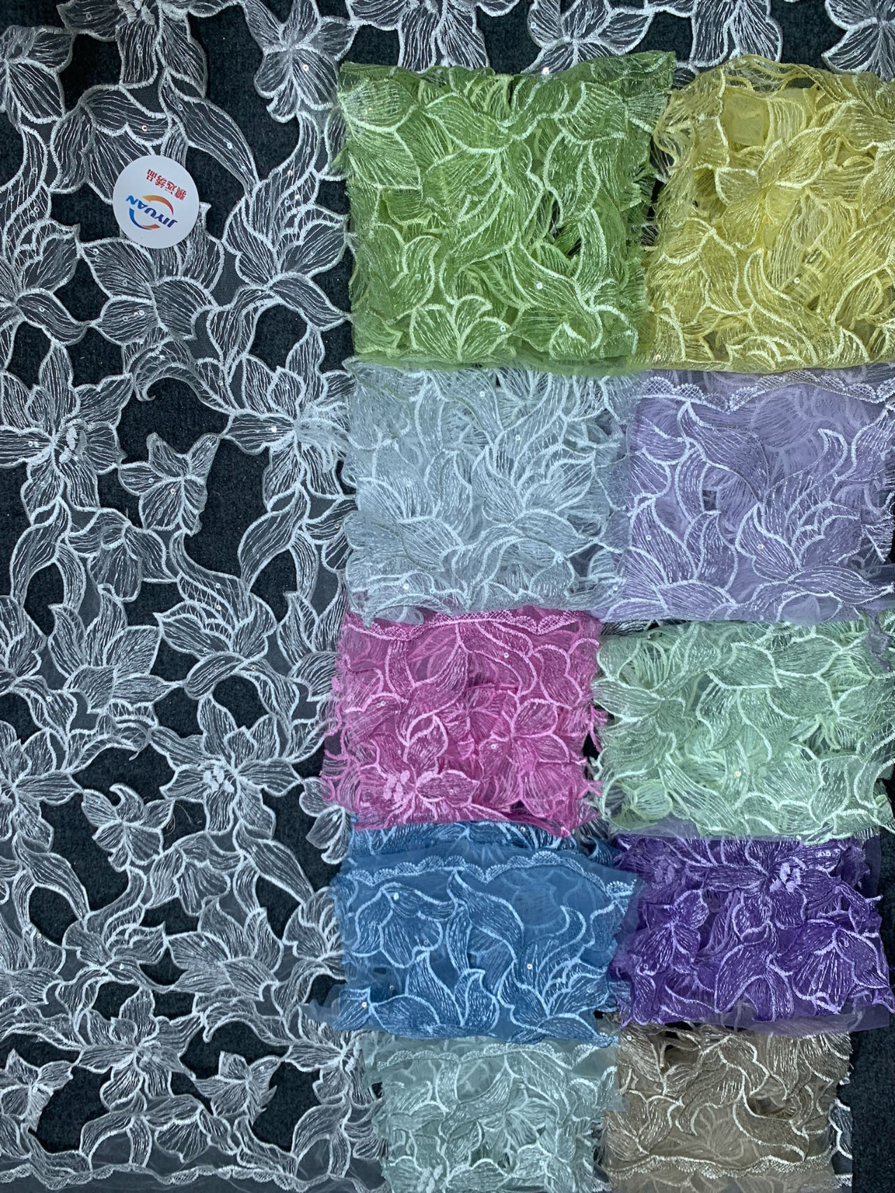 diamond Sequin beaded embroidered french lace luxury cotton african cotton bridal embroidery swiss lace fabric