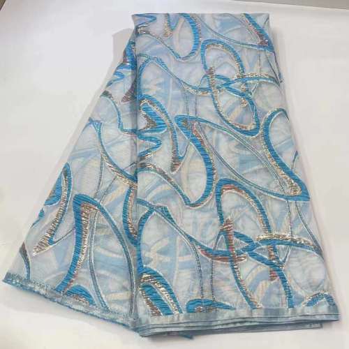 African embroidered lace fabric unique polyester for dresses and parties