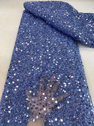The gorgeous nigerian sequins tulle Polyester colorful embroidery tulle wedding gowns Dress lace Fabric