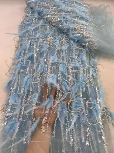 The gorgeous nigerian sequins tulle Polyester colorful embroidery tulle wedding gowns Dress lace Fabric