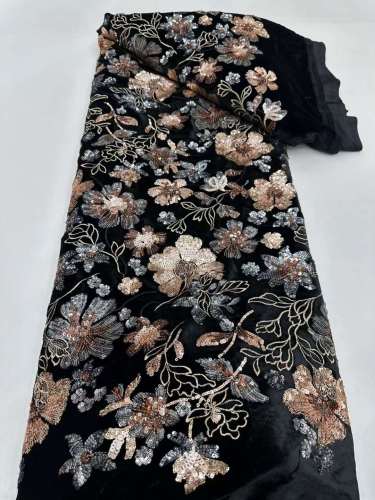 luxury glitter Sequins Best Selling new model African sequins evening dress fdesign abric