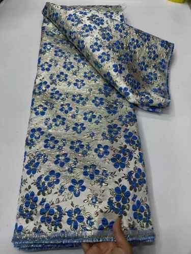 Wholesale Africa sequin textile fabric beaded lace for wedding dress