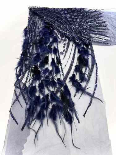 High quality lace fabric with beads and pearl net sequin lace fabric with new design wholesale price