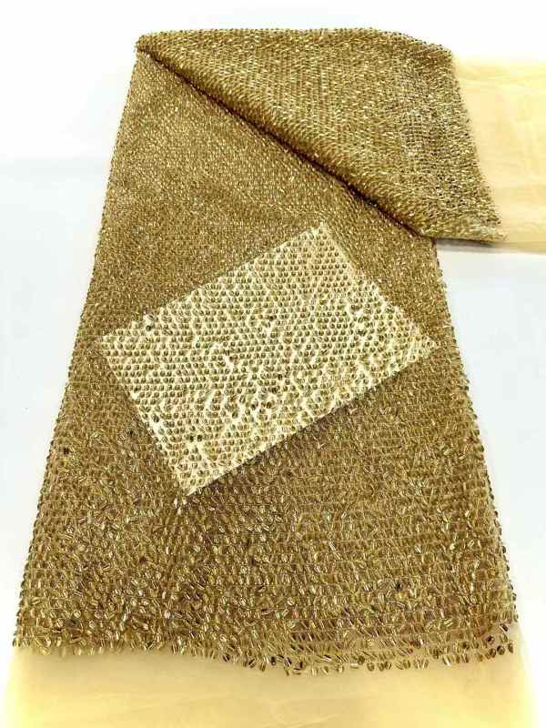 best selling good quality new design heavy beaded lace fabric