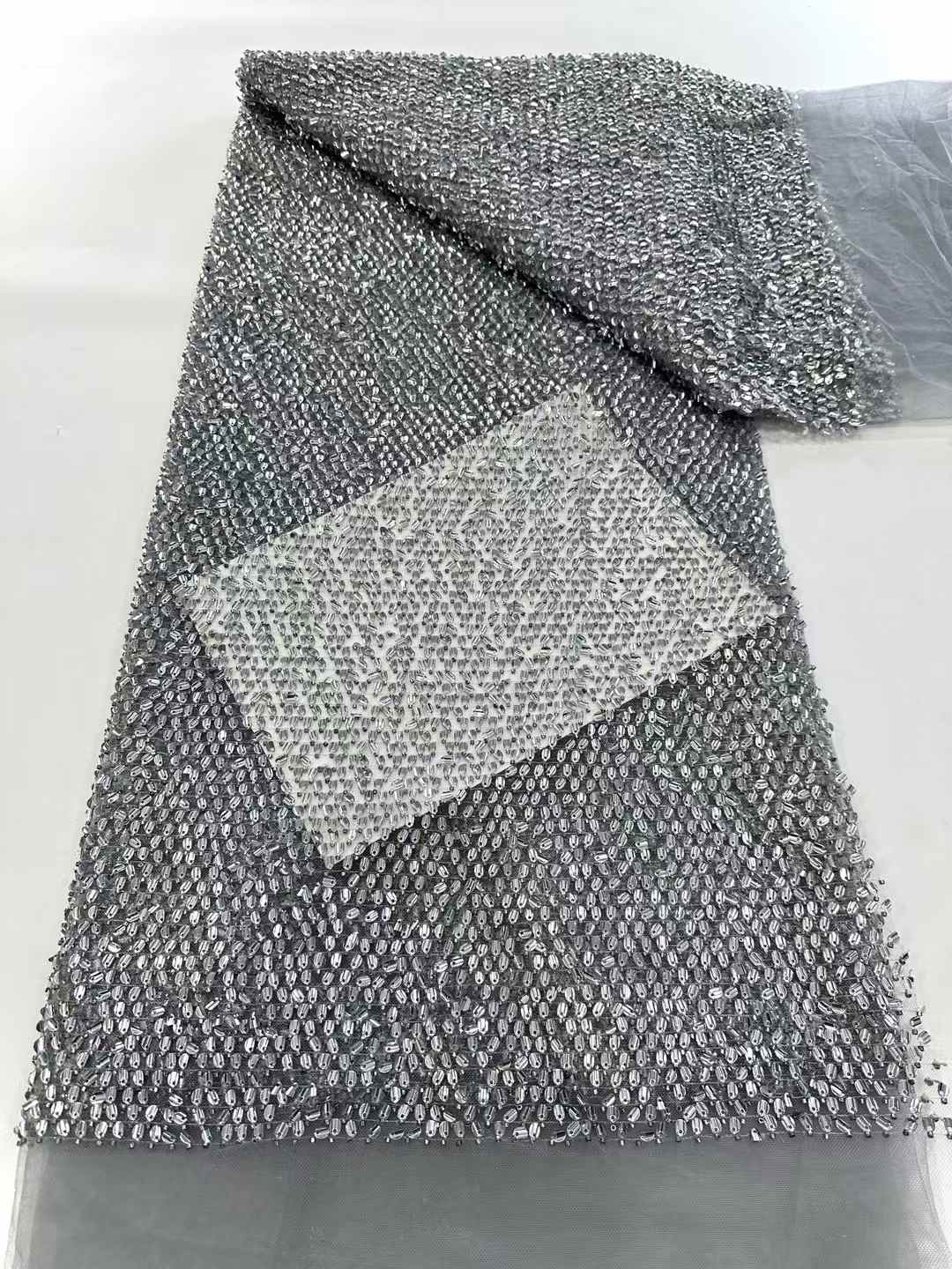best selling good quality new design heavy beaded lace fabric