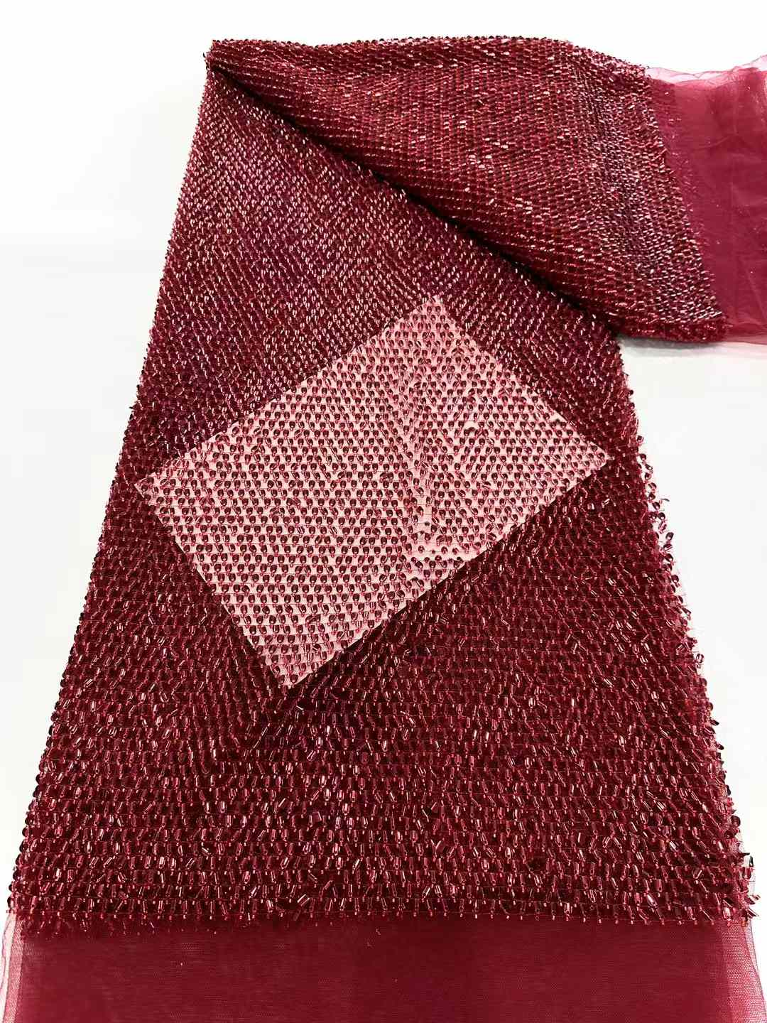 best selling good quality new design heavy beaded lace fabric