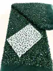 Affordable high quality lace fabric with beads pearls and sequins wedding dress lace fabric