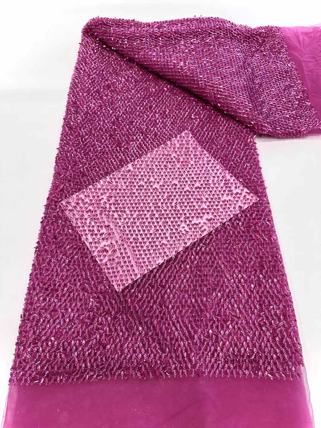 best selling good quality new design heavy beaded lace fabric
