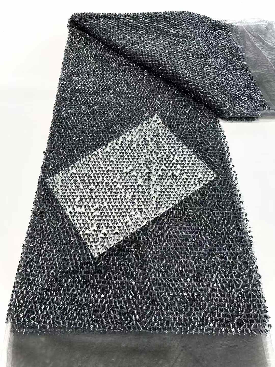 best selling good quality new design heavy beaded lace fabric