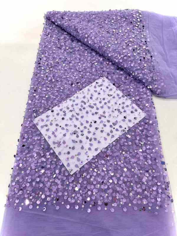 Affordable high quality lace fabric with beads pearls and sequins wedding dress lace fabric