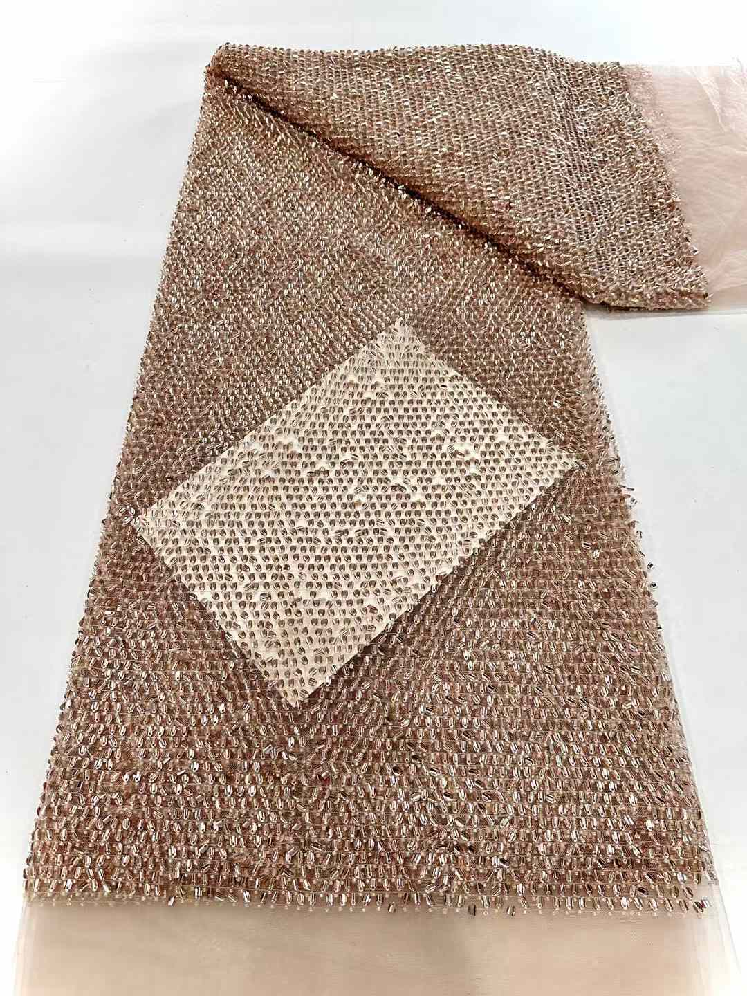 best selling good quality new design heavy beaded lace fabric