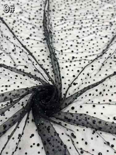 High quality lace fabric with beads and pearl net sequin lace fabric with new design wholesale price