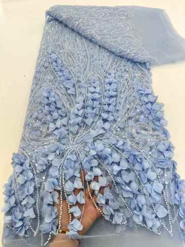 Affordable high quality lace fabric with beads pearls and sequins wedding dress lace fabric