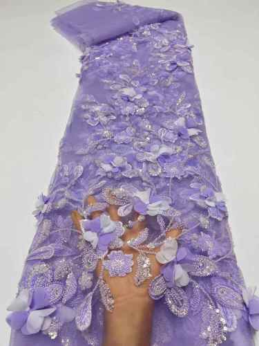 Affordable high quality lace fabric with beads pearls and sequins wedding dress lace fabric