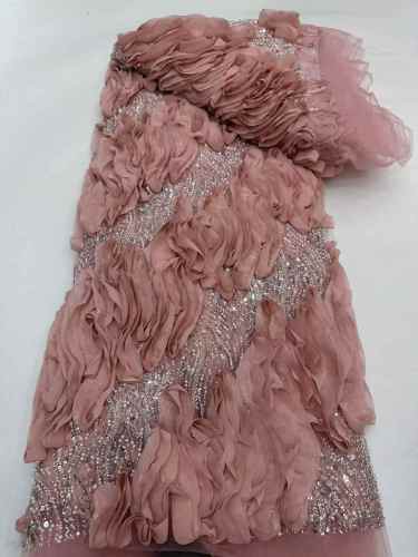 Affordable high quality lace fabric with beads pearls and sequins wedding dress lace fabric