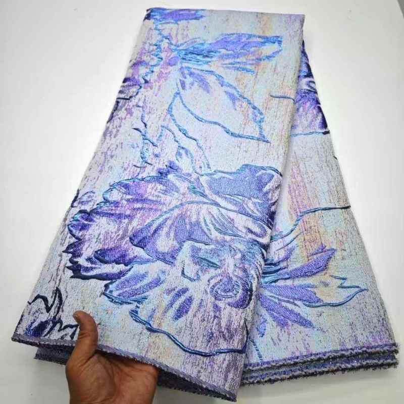 Affordable high quality lace fabric with beads pearls and sequins wedding dress lace fabric