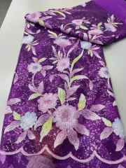 Hot-sale French textiles embroidery with sequin lace fabric suitable for sublimation